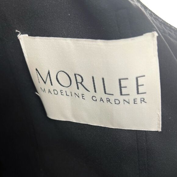 Morilee Madeline Gardner Black Chiffon Spaghetti Strap Dress - Picture 4 of 11